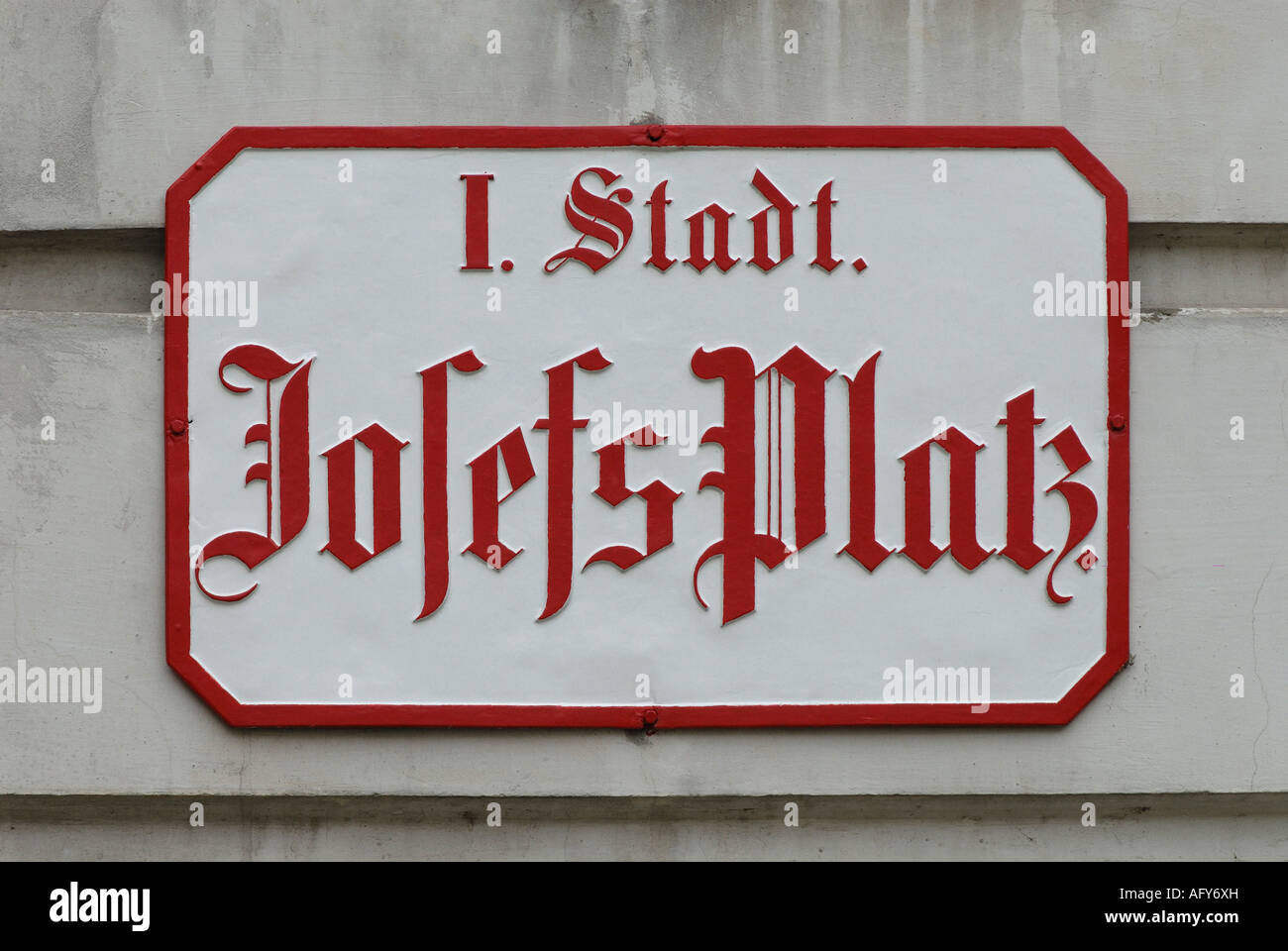 JOSEFSPLATZ STREET PLATE, VIENNA. AUSTRIA Stock Photo Alamy