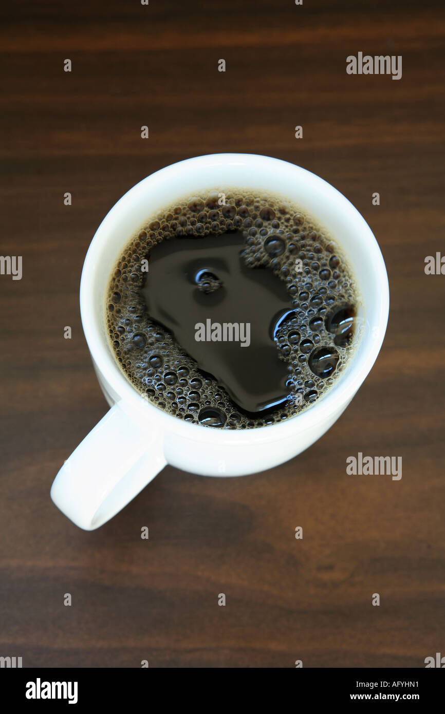 Cup of Coffe from above Stock Photo