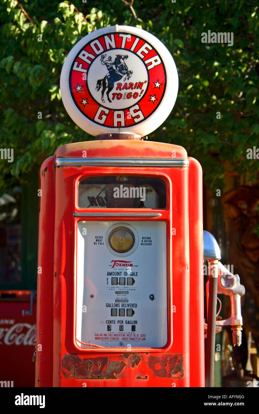 Vintage Gas Pump Frontier fuel Santa Fe New Mexico Stock Photo Alamy