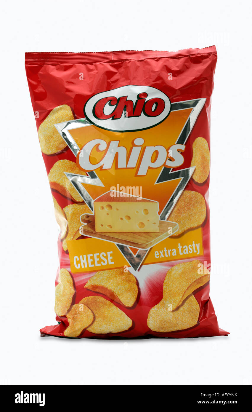 Chio Chips with cheese crisps Stock Photo - Alamy