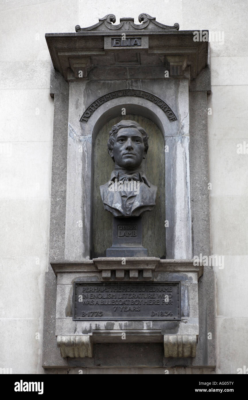 Charles Lamb Memorial at Watch House Gilspur Street London Stock Photo