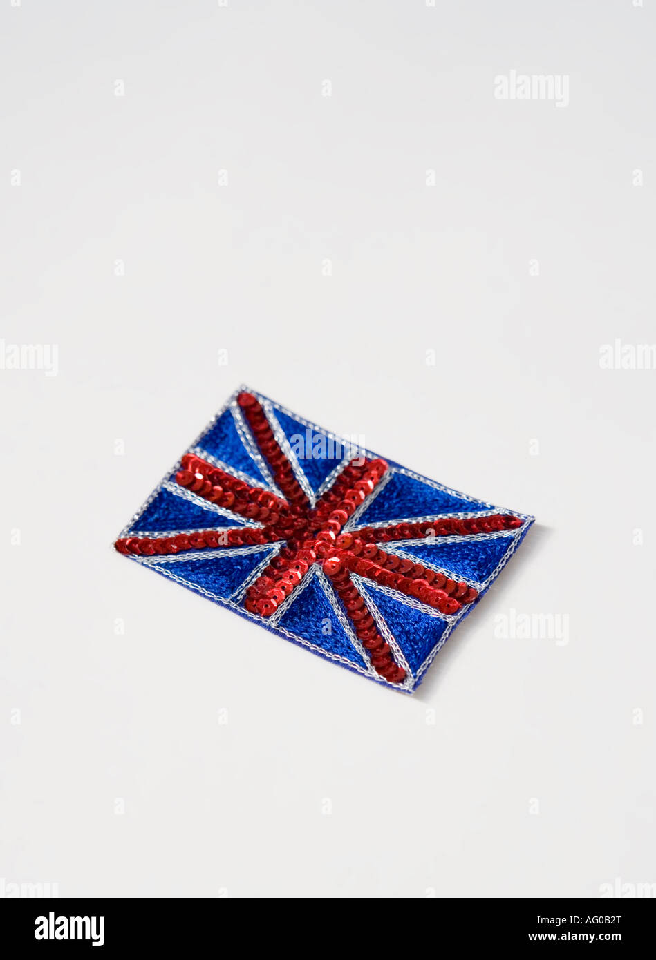 Union jack sequined clothing patch Stock Photo
