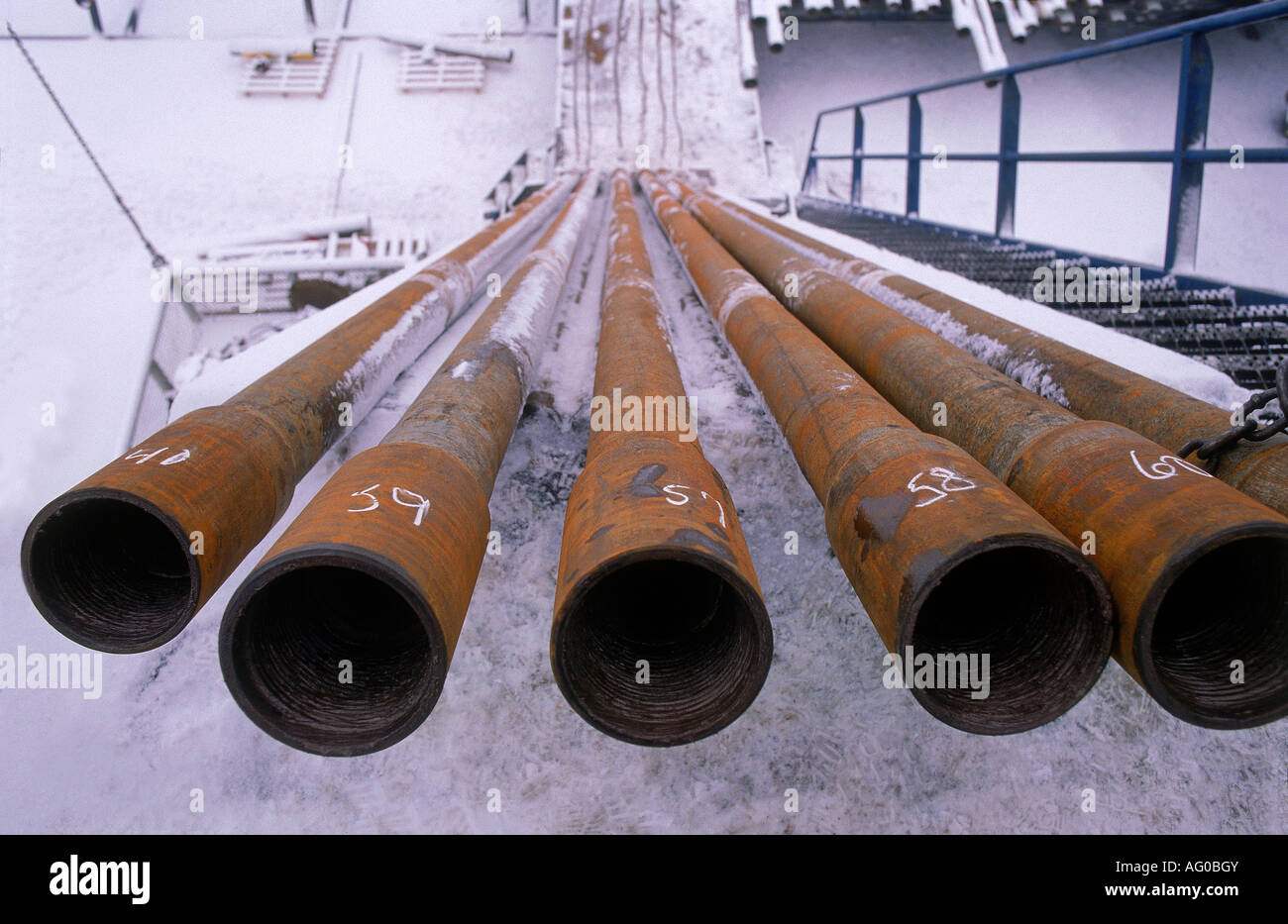 Pipes at Jardboranir Geothermal Drilling Company Iceland Stock