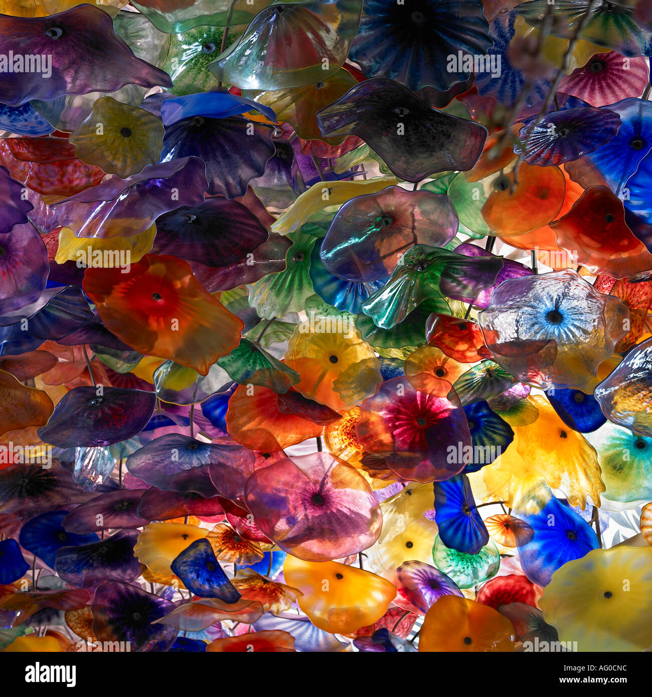 The glass flowers in Bellagio hotel's lobby, Las Vegas, NV USA Stock