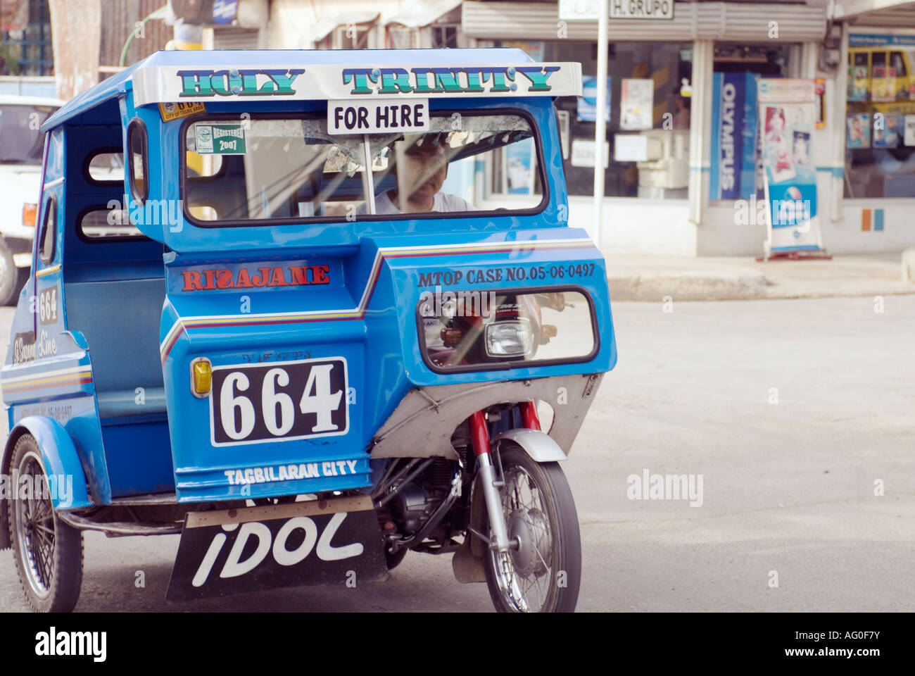 Philippines Bohol Tagbilaran City Tricycle Taxi For Hire Visayas Stock Photo 14054414 Alamy