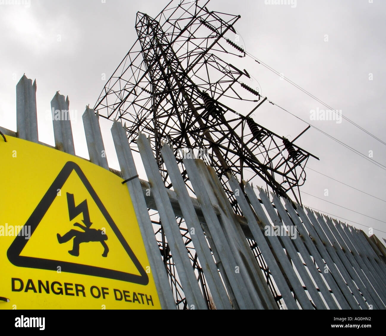 Warning Danger Death Electricity Pylon High Resolution Stock Photography And Images Alamy