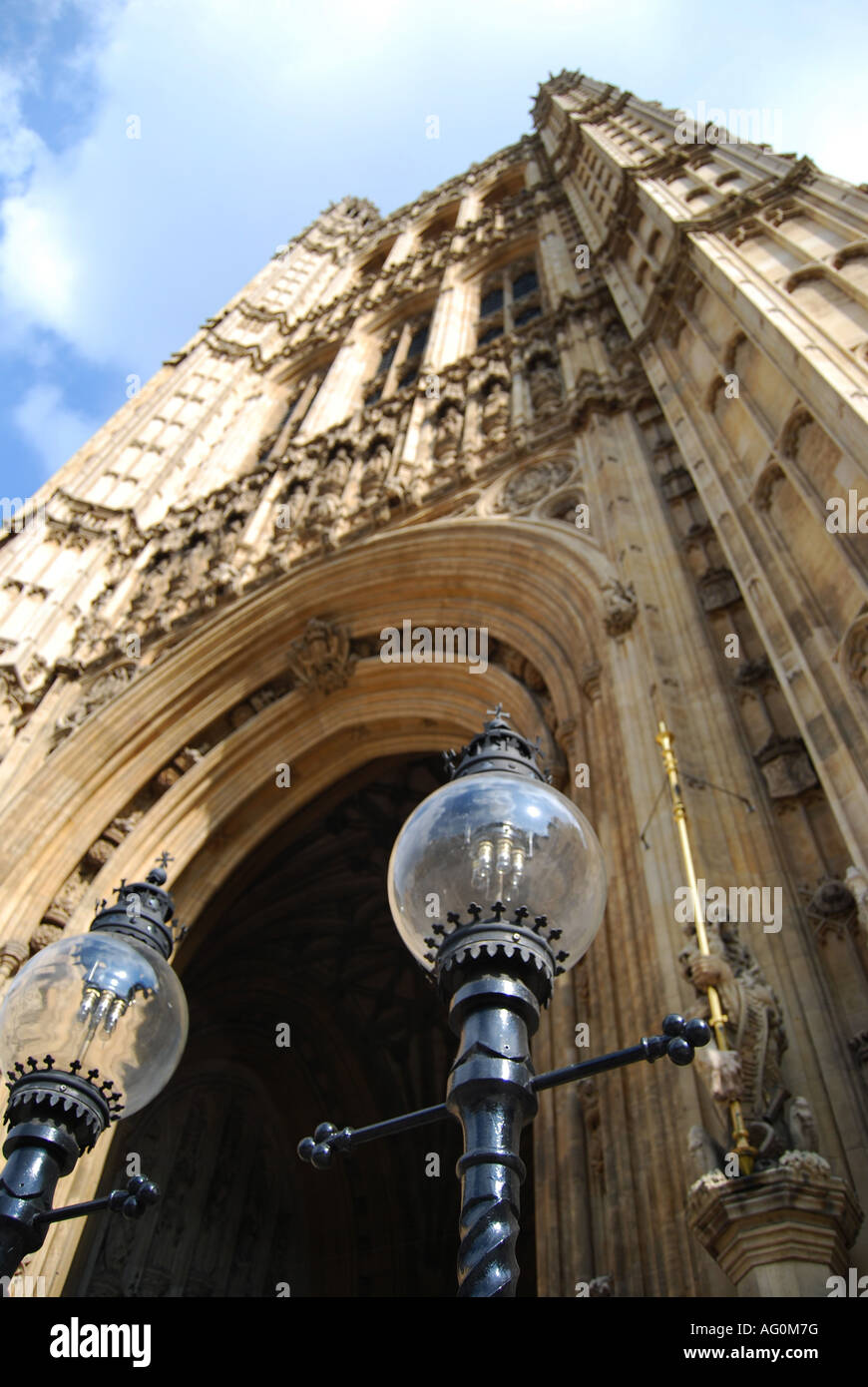 General View Of The Sovereigns Entrance At The Houses of Parliament Stock Photo