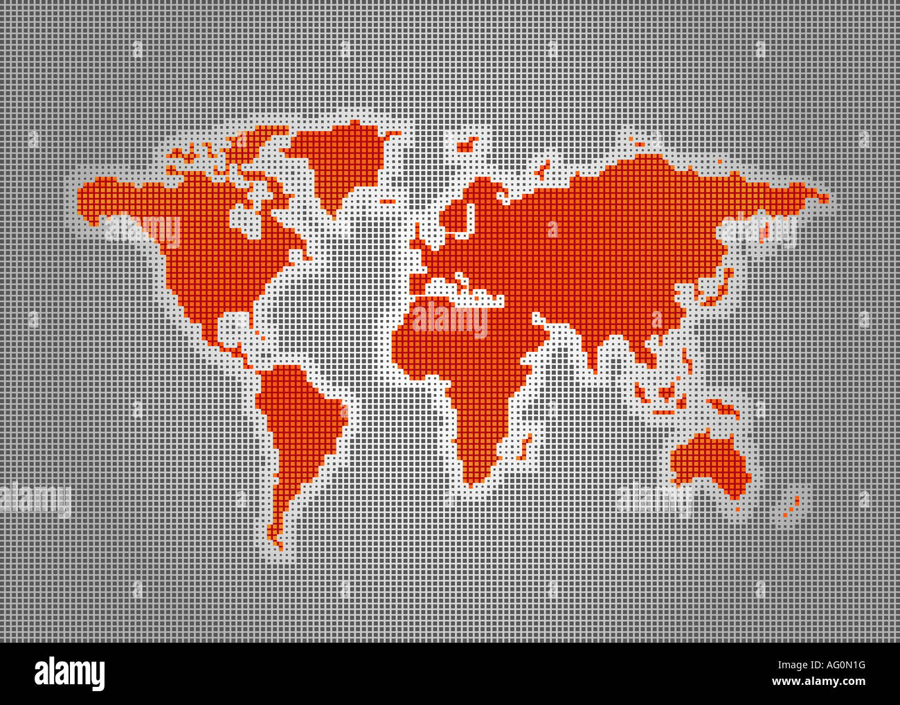 World map made by squares Stock Photo Alamy