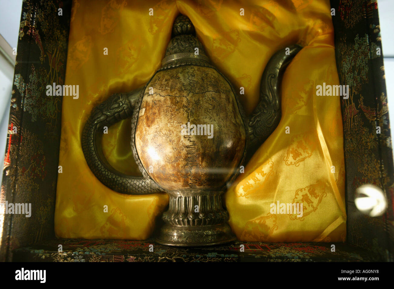 Tibetans Buddhist object made by human bone Stock Photo - Alamy