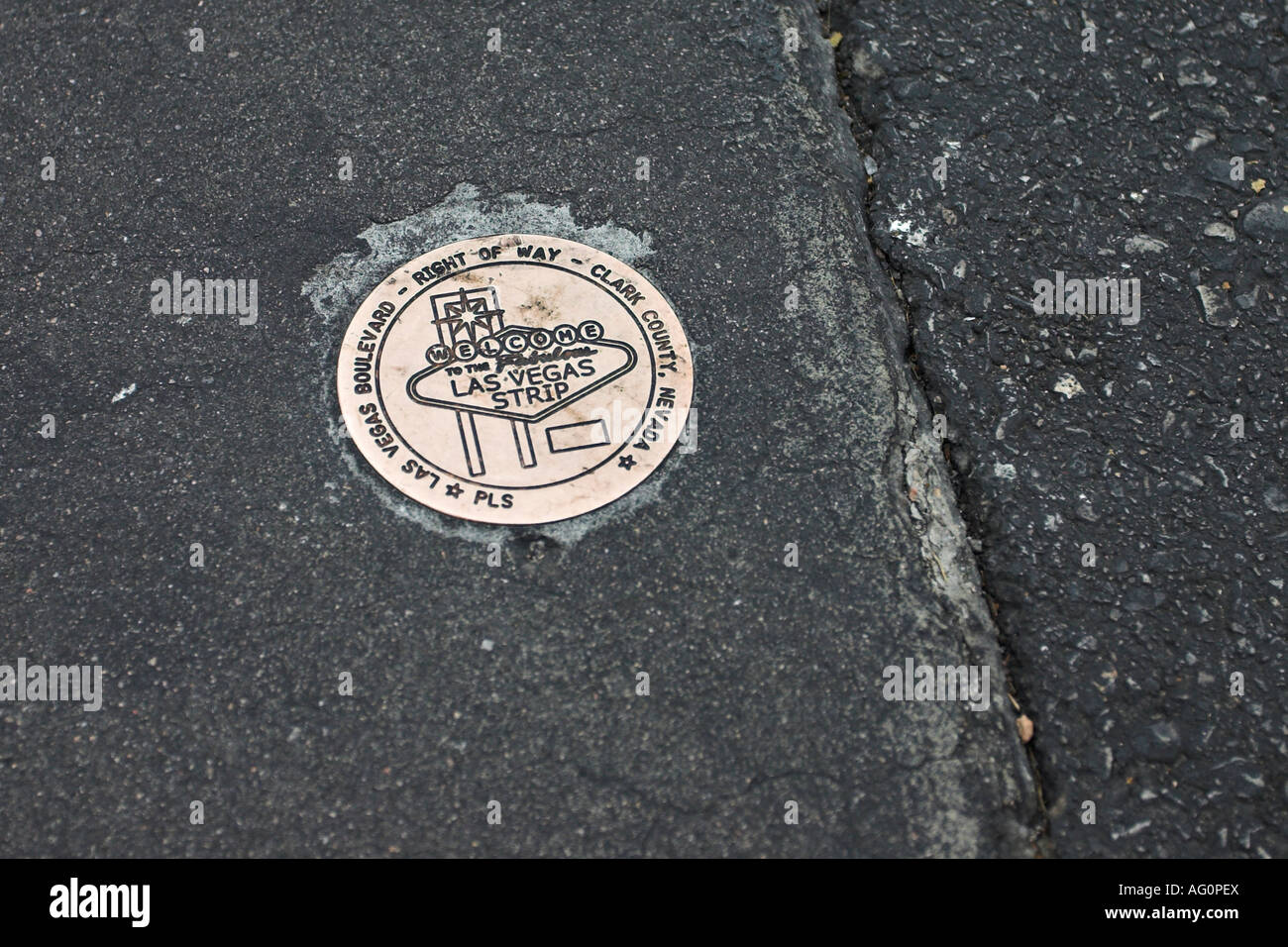 Boundary Marker The edge of the public part of famous Las Vegas Strip
