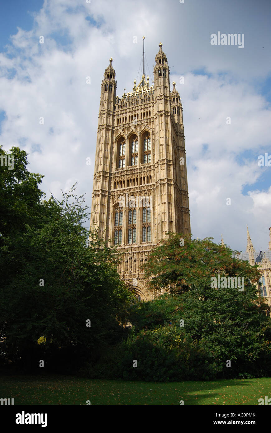General View Of Victoria Tower, Houses of Parliament, United Kingdom Stock Photo