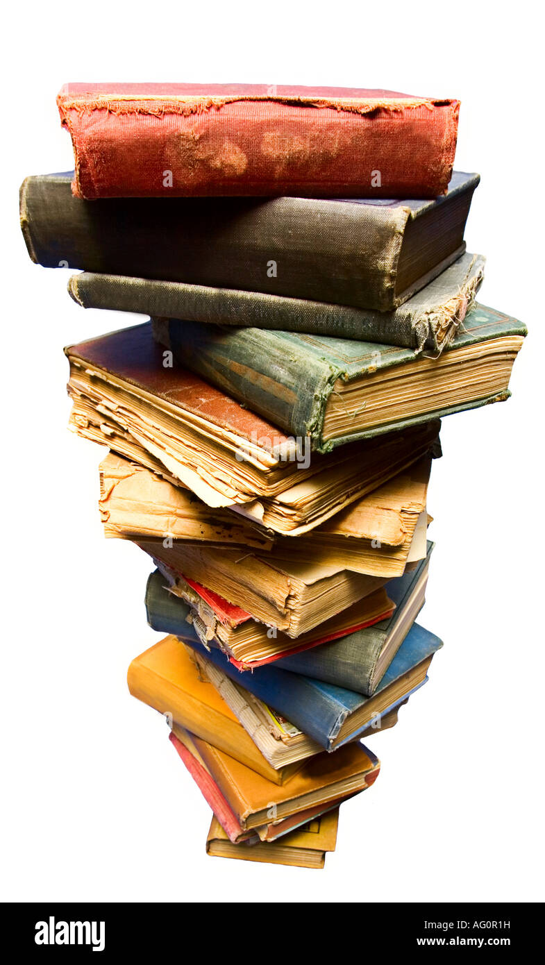 A stack of old books Stock Photo