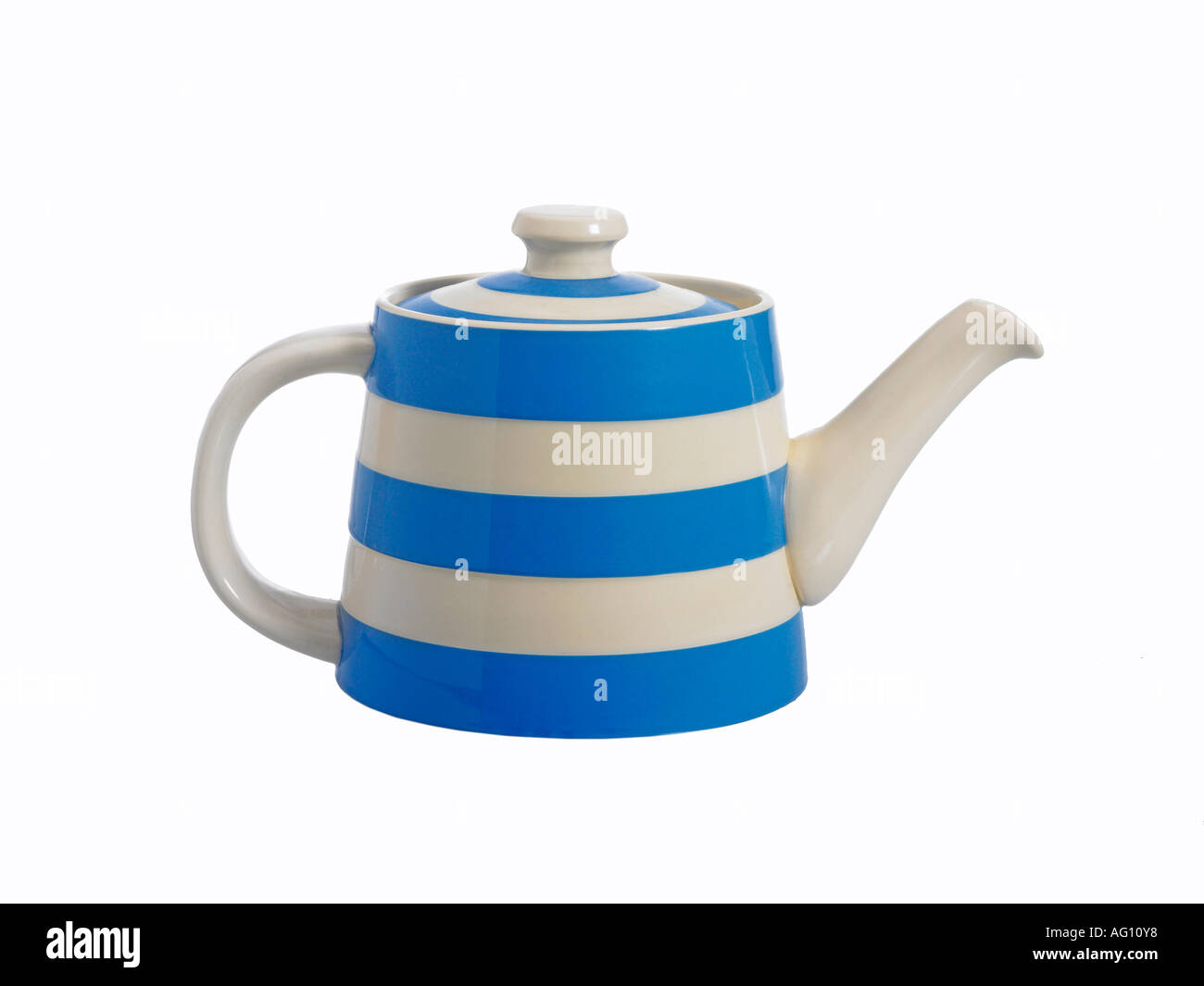 country classic blue and white kitchen ware teapot Stock Photo