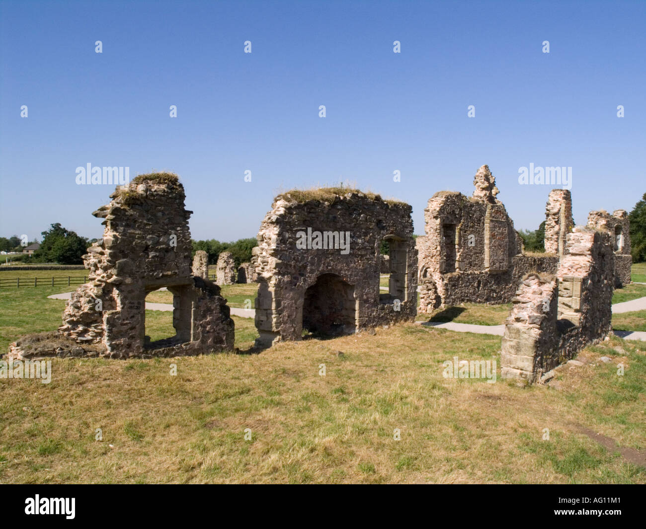 13th century Grace Dieu Priory ruins of medieval Augustinian nunnery
