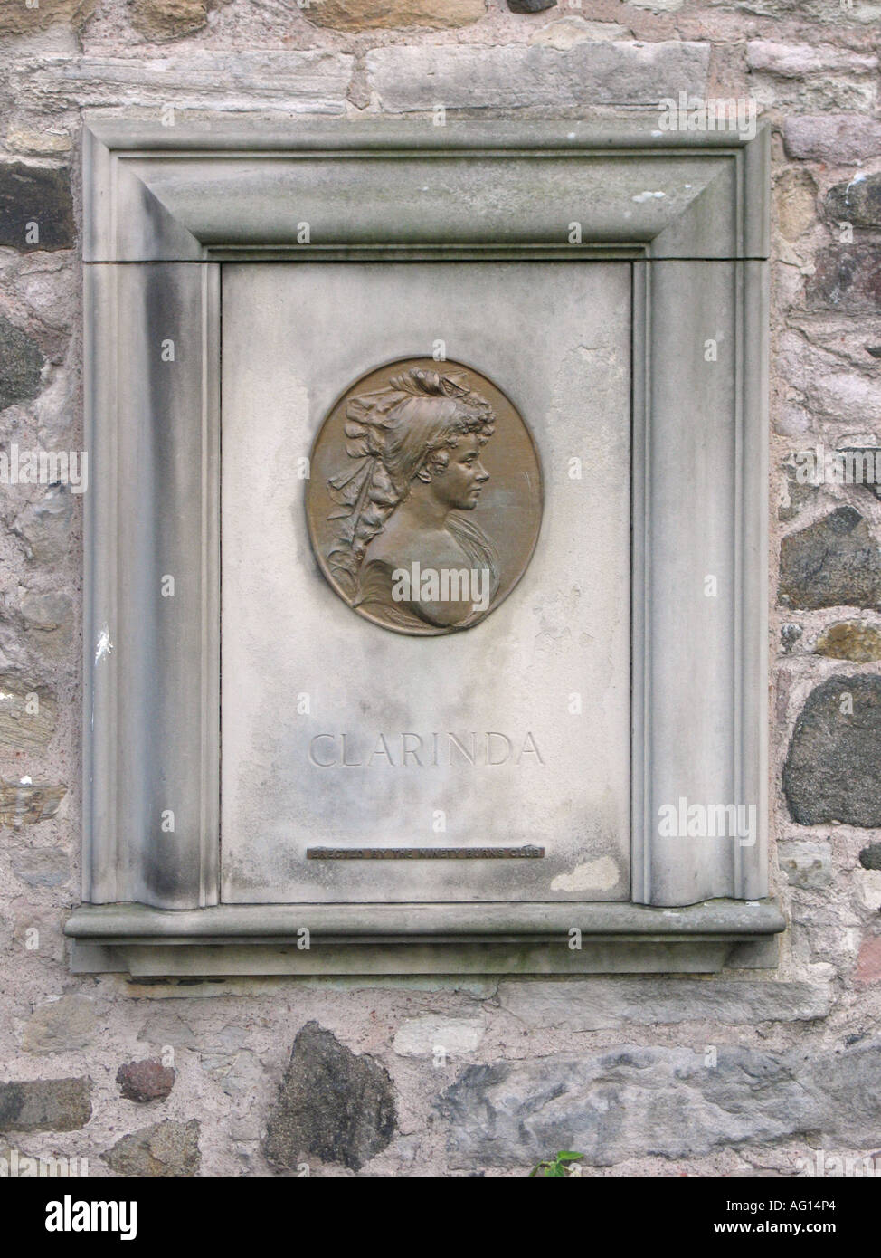 The headstone of Clarinda (Agnes McLehose 1759-1841) in Canongate Kirkyard, Edinburgh, Scotland, UK. Stock Photo