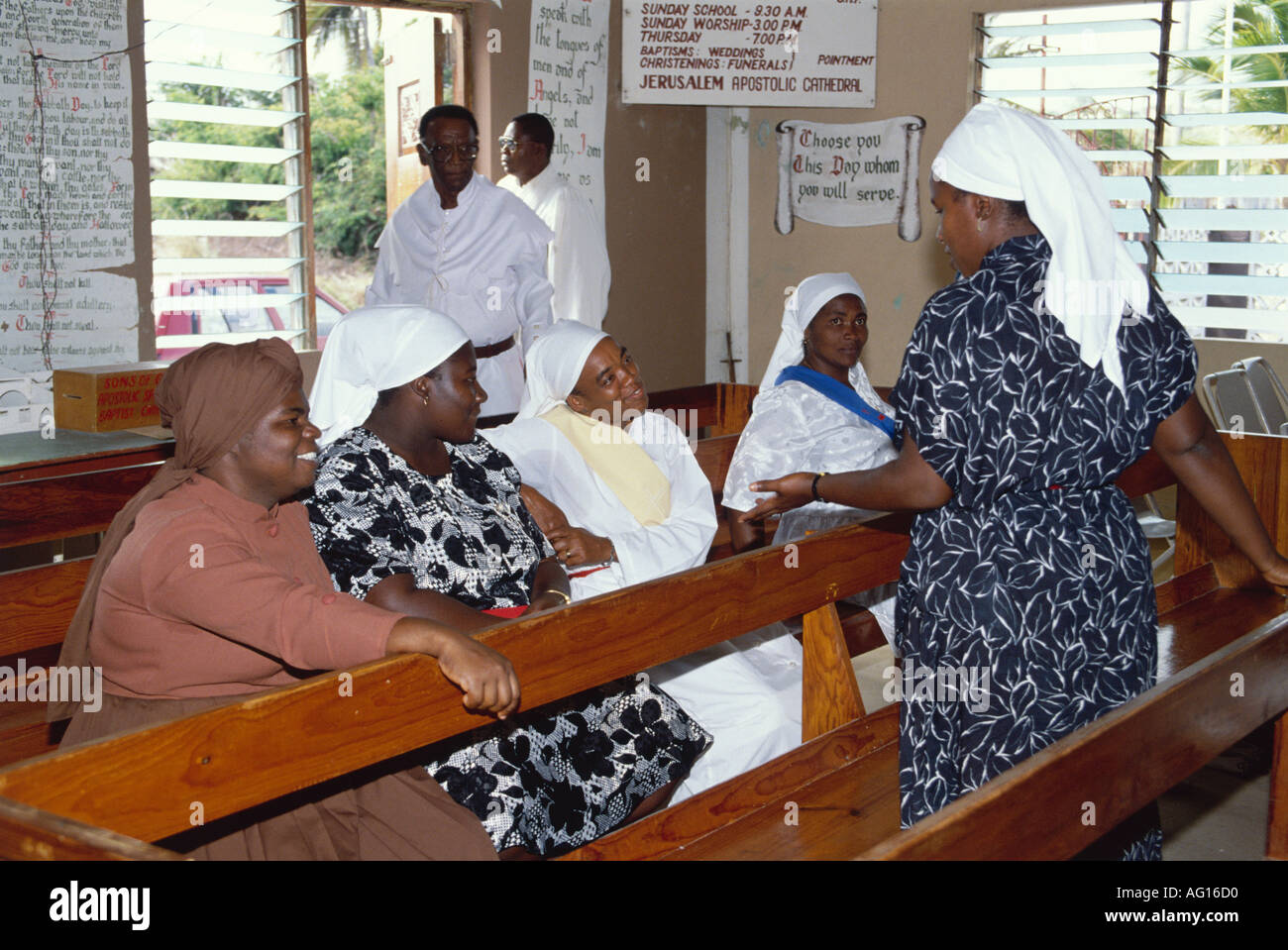 Barbados Ritual Before a service of the Tie Heads one of Barbados numerous religions ...