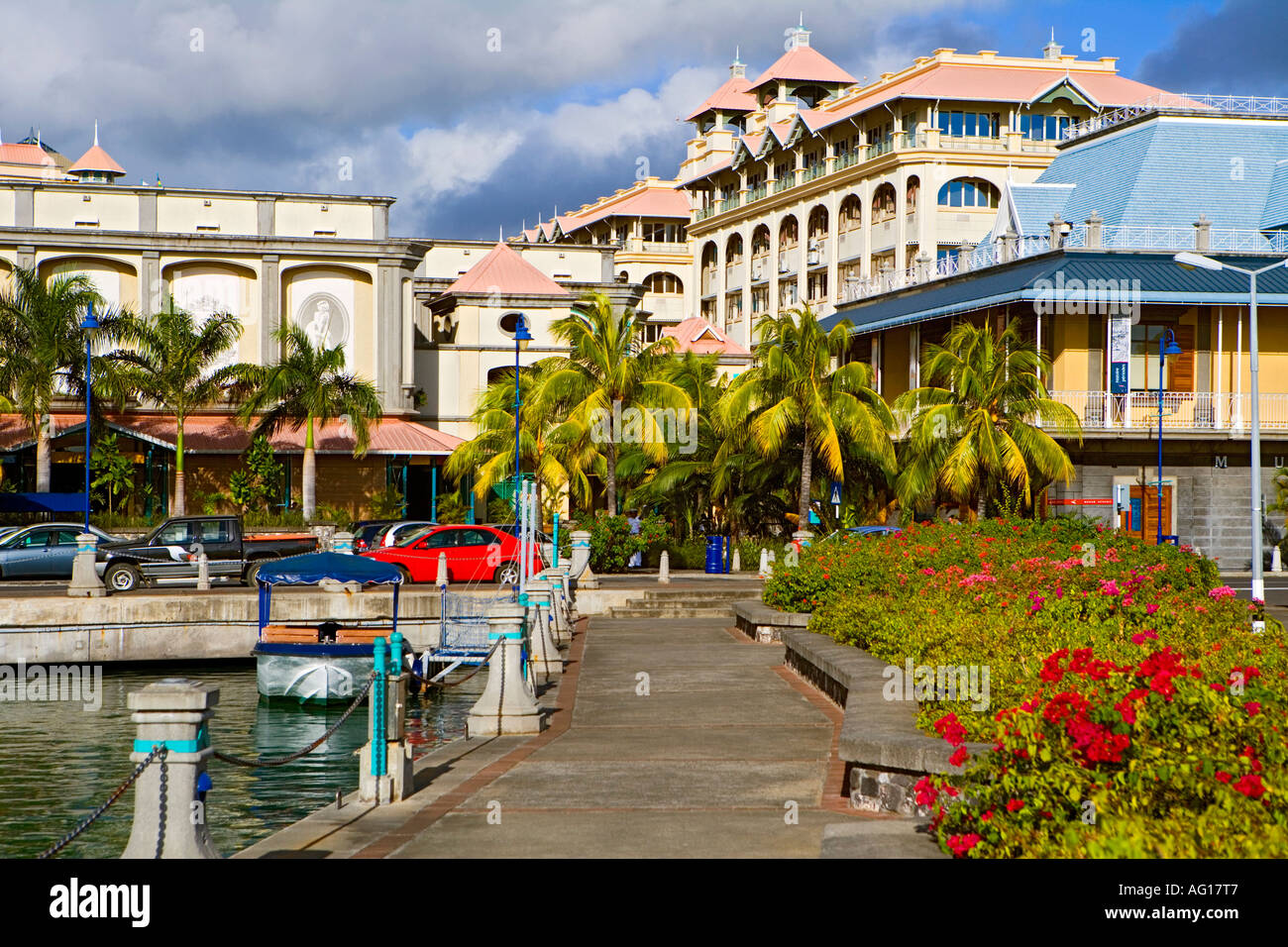 Caudan Waterfront development - Mauritius Stock Photo