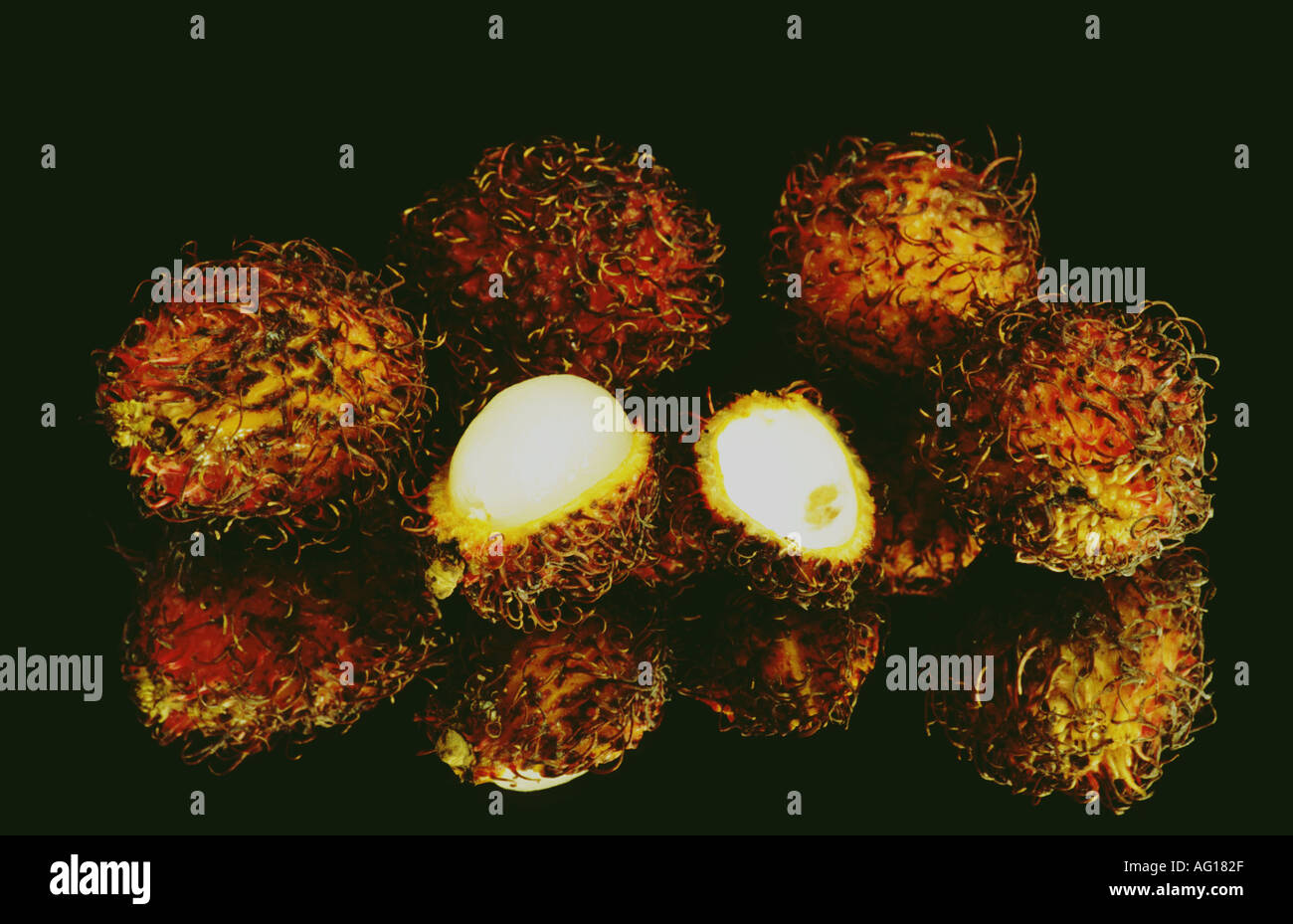 food fruits exotic fruit Rambutan Nephelium lappaceum from Asia Stock ...