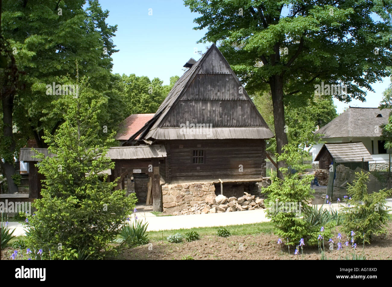 geography / travel, Romania, Bucharest, museums, open air museum, Muzeul Satului, old farmhouse, exterior view, circa 1898, , Additional-Rights-Clearance-Info-Not-Available Stock Photo