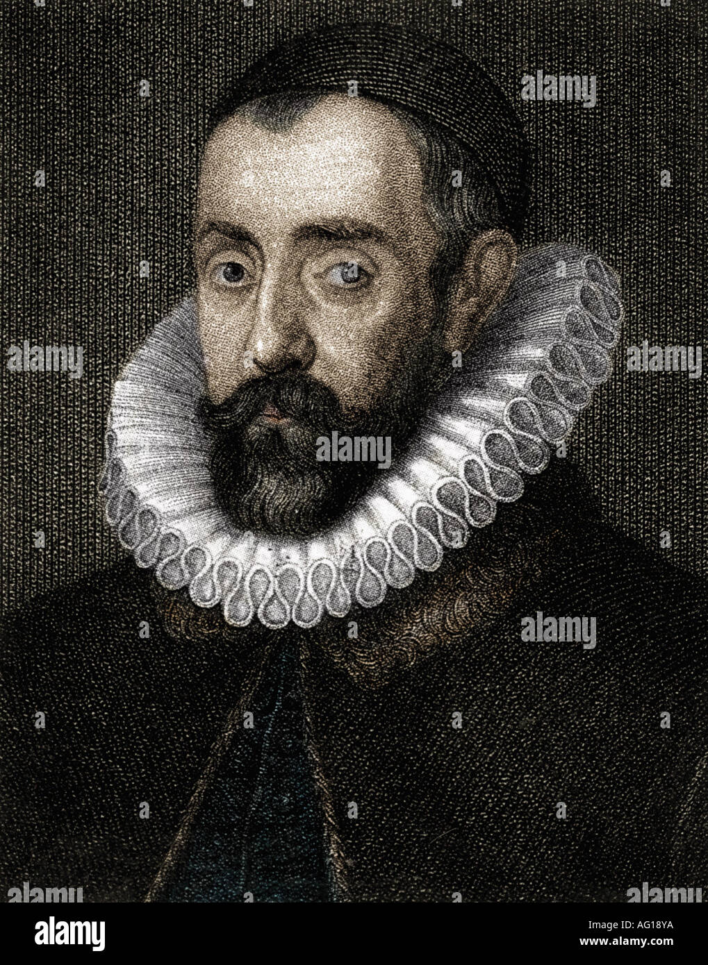 Walsingham, Francis, 1536 - 6.4.1590, english politician, Lord Privy Seal 1576 - 1590, portrait, coloured engraving after painting, 16th century, Artist's Copyright has not to be cleared Stock Photo