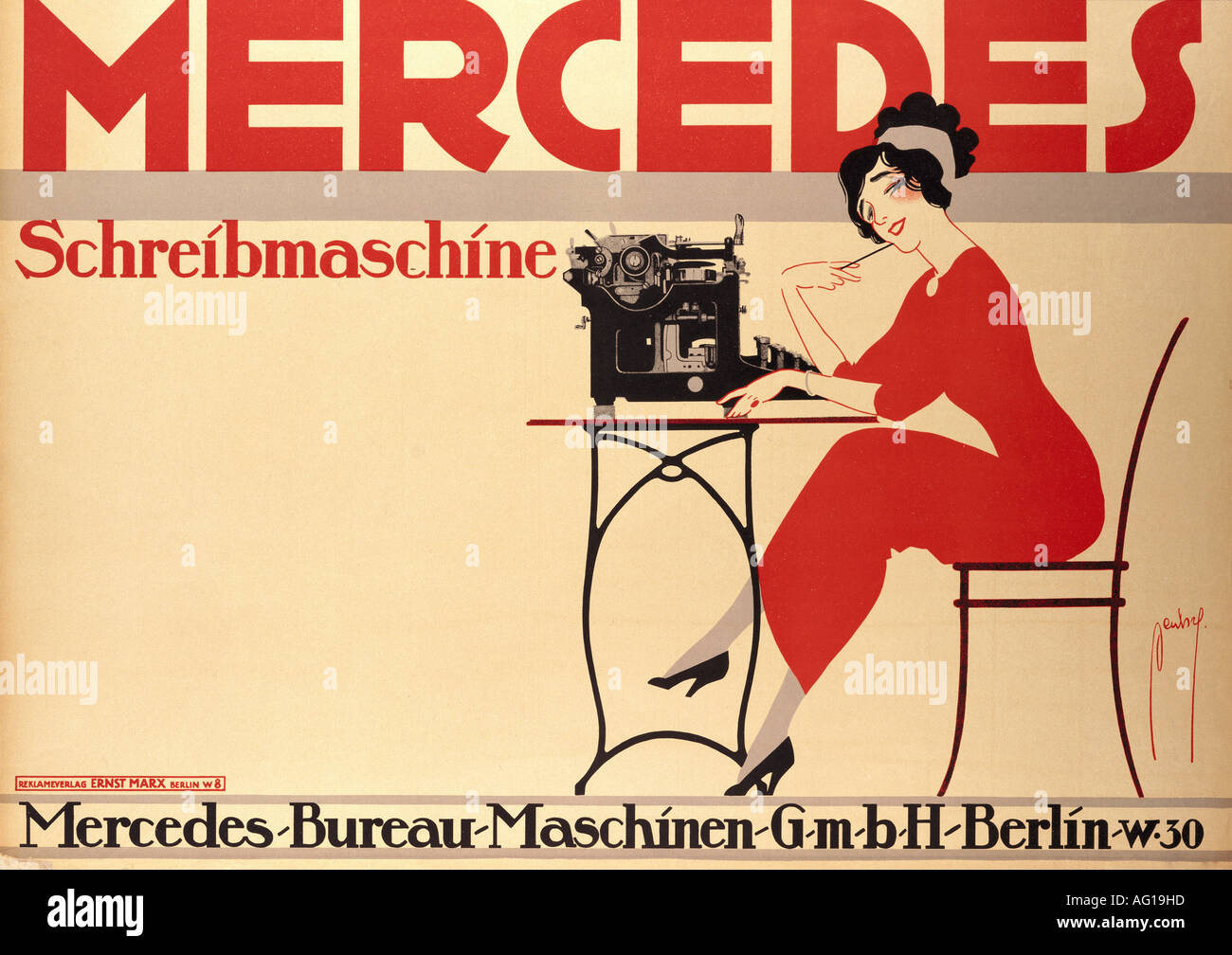 advertising, office supply, typewriters, Mercedes - Bureau - Maschinen GmbH, Berlin, circa 1910, poster, , Stock Photo