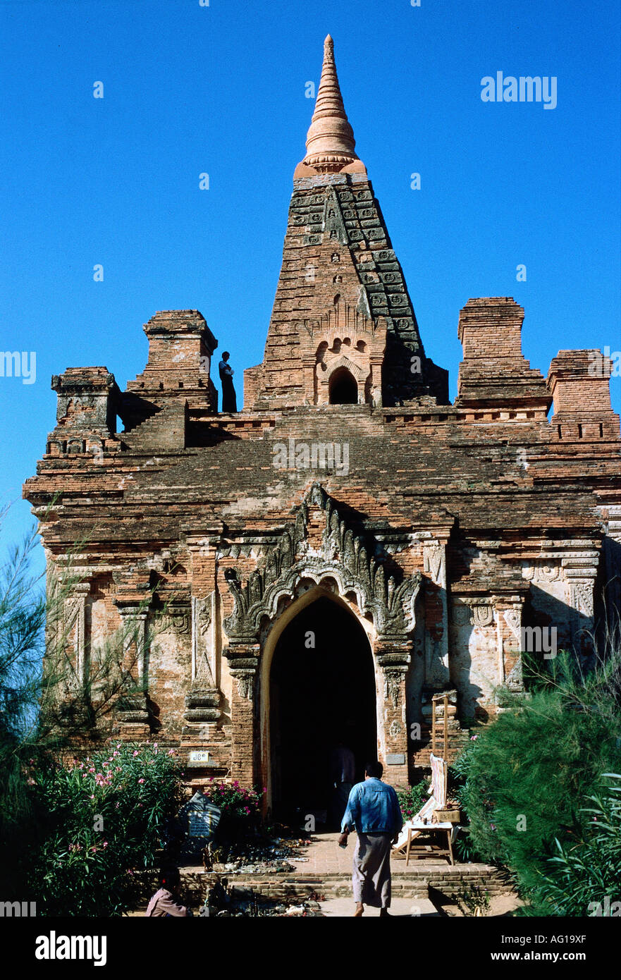 geography / travel, Myanmar, Bagan, buildings, Gubyaugyi Pagoda, exterior view, 12th century, Additional-Rights-Clearance-Info-Not-Available Stock Photo