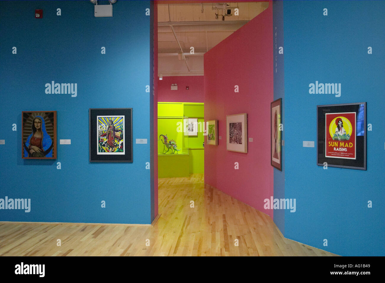 MUSEUM Chicago Illinois Mexican Fine Arts museum interior colorful paintings art Stock Photo Alamy