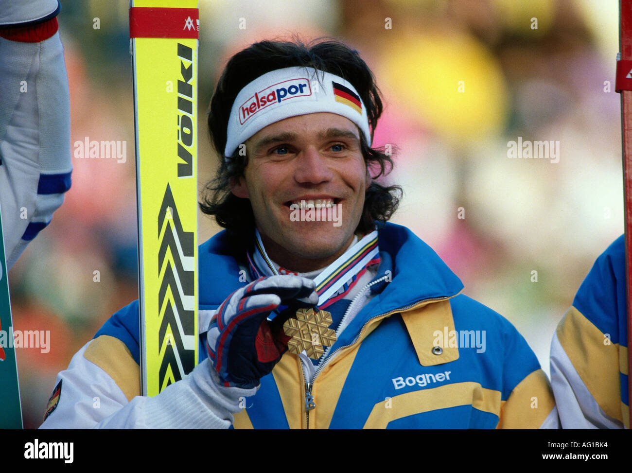 Wörndl, Frank, * 7.1.1959, German athlete, portrait, ski world championship, Crans-Montana, Stock Photo