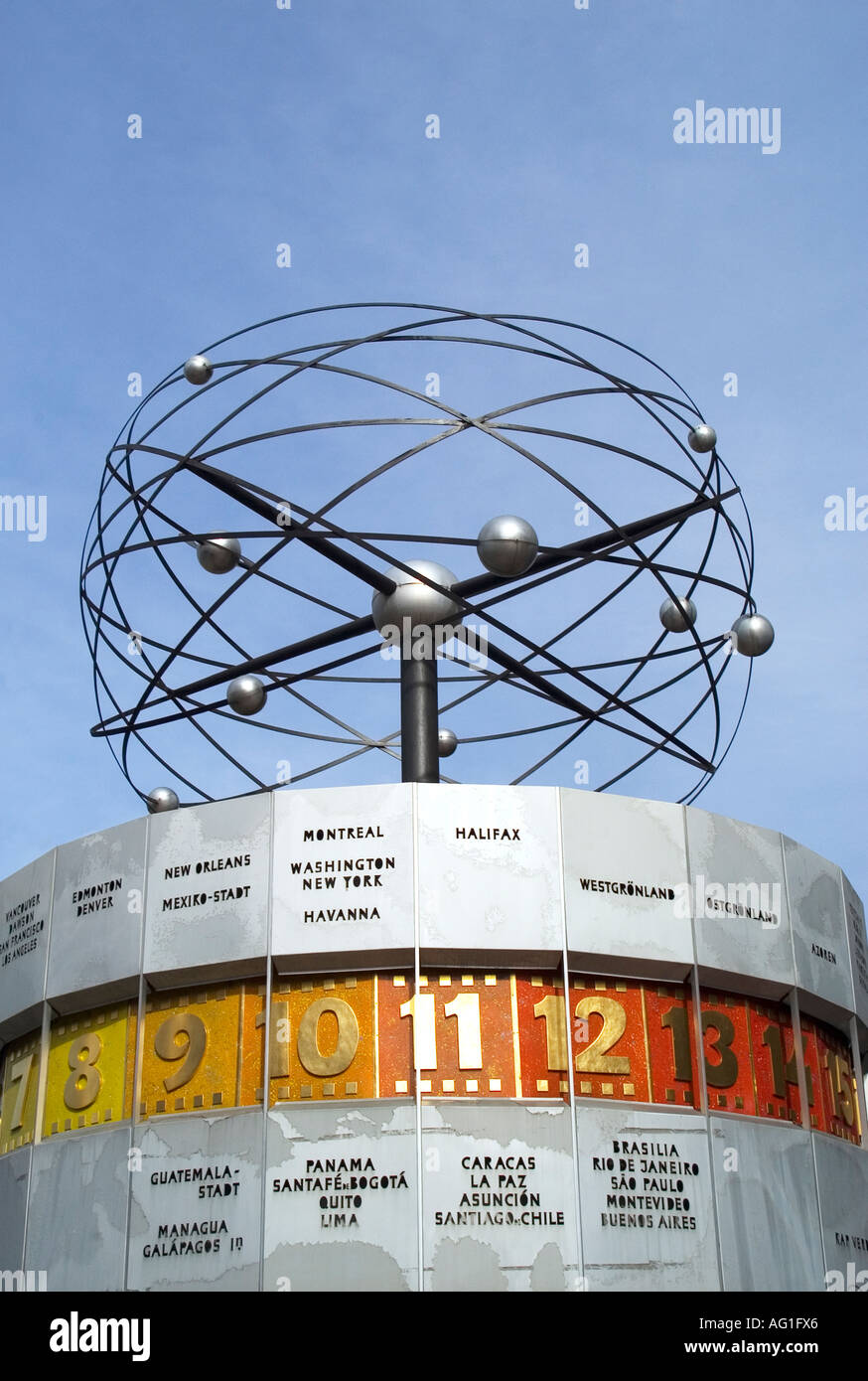 world clock time berlin Stock Photo - Alamy