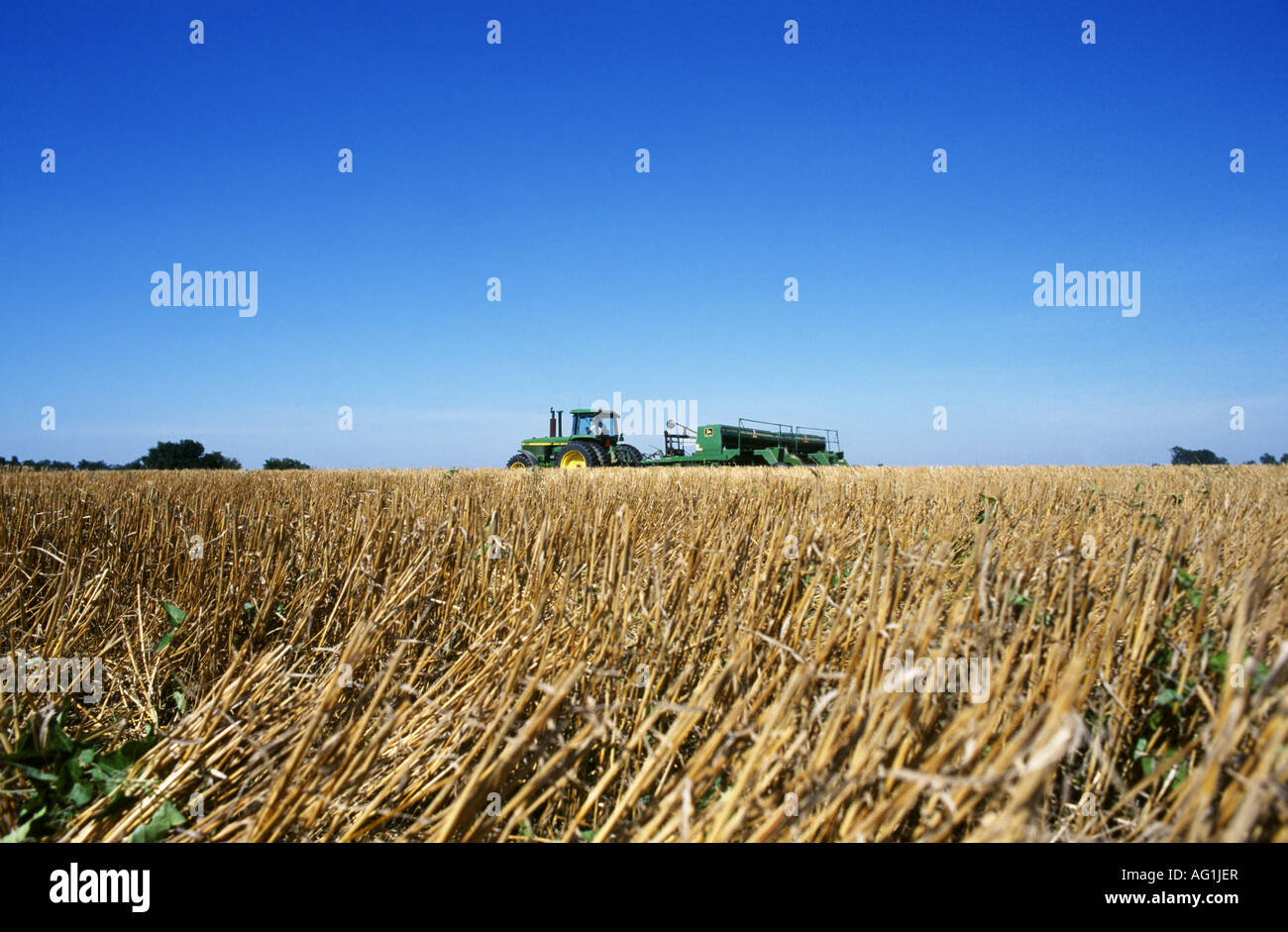 SOYBEANS PLANTING DOUBLE CROP SOYBEANS INTO HARVESTED WHEAT STUBBLE