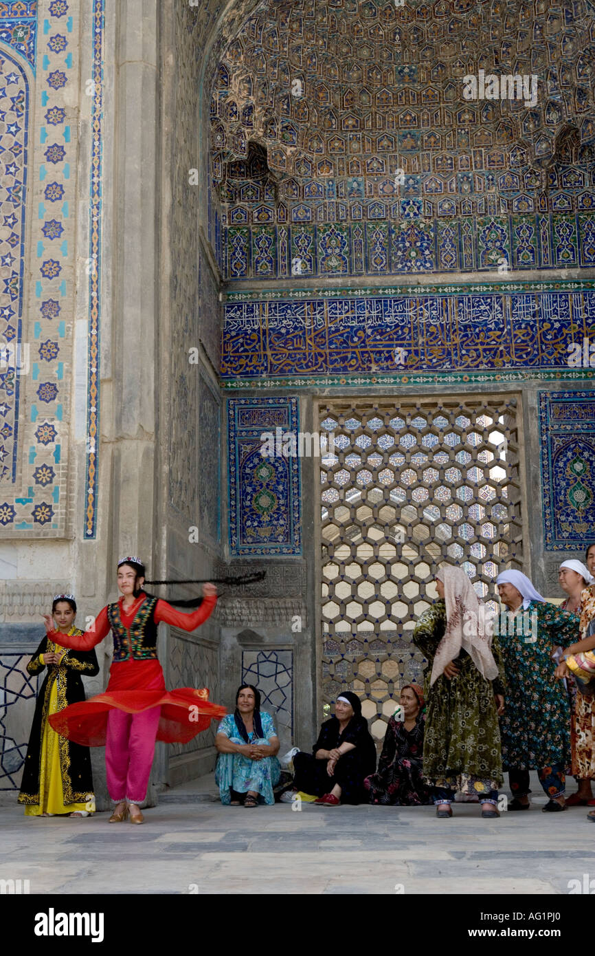 Uzbekistan, Samarkand, Registan, Ulug Beg, Madrassah Stock Photo