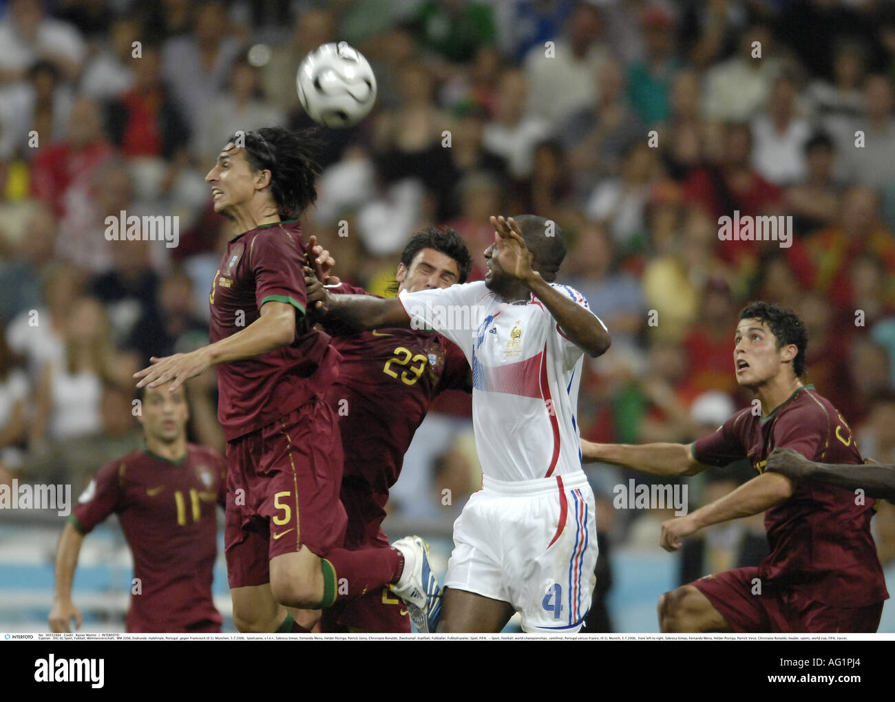 Sport, football, world championships, semifinal, Portugal versus France, (0:1), Munich, 5.7.2006, , Additional-Rights-Clearance-Info-Not-Available Stock Photo