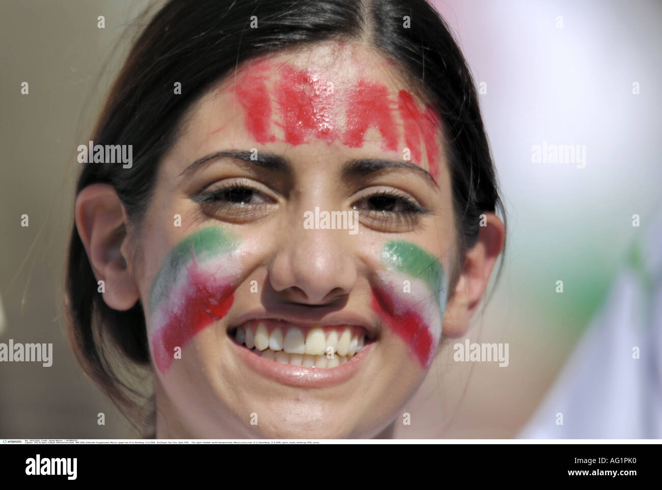 fan, Sport, football, world championships, Mexico versus Iran, (3:1), Nuremberg, 11.6.2006, Additional-Rights-Clearance-Info-Not-Available Stock Photo