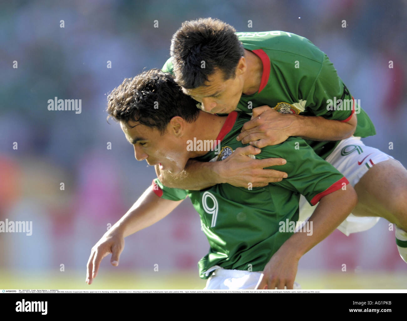 Sport, football, world championships, Mexico versus Iran, (3:1), Nuremberg, 11.6.2006, Additional-Rights-Clearance-Info-Not-Available Stock Photo