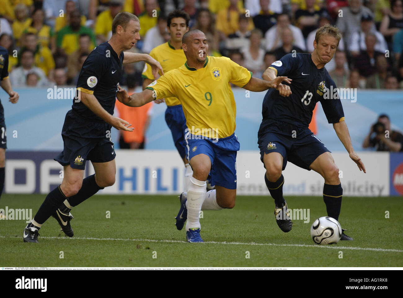 Sport, football, world championships, Brazil versus Australia, (2:0), Munich, 18.6.2006, Additional-Rights-Clearance-Info-Not-Available Stock Photo