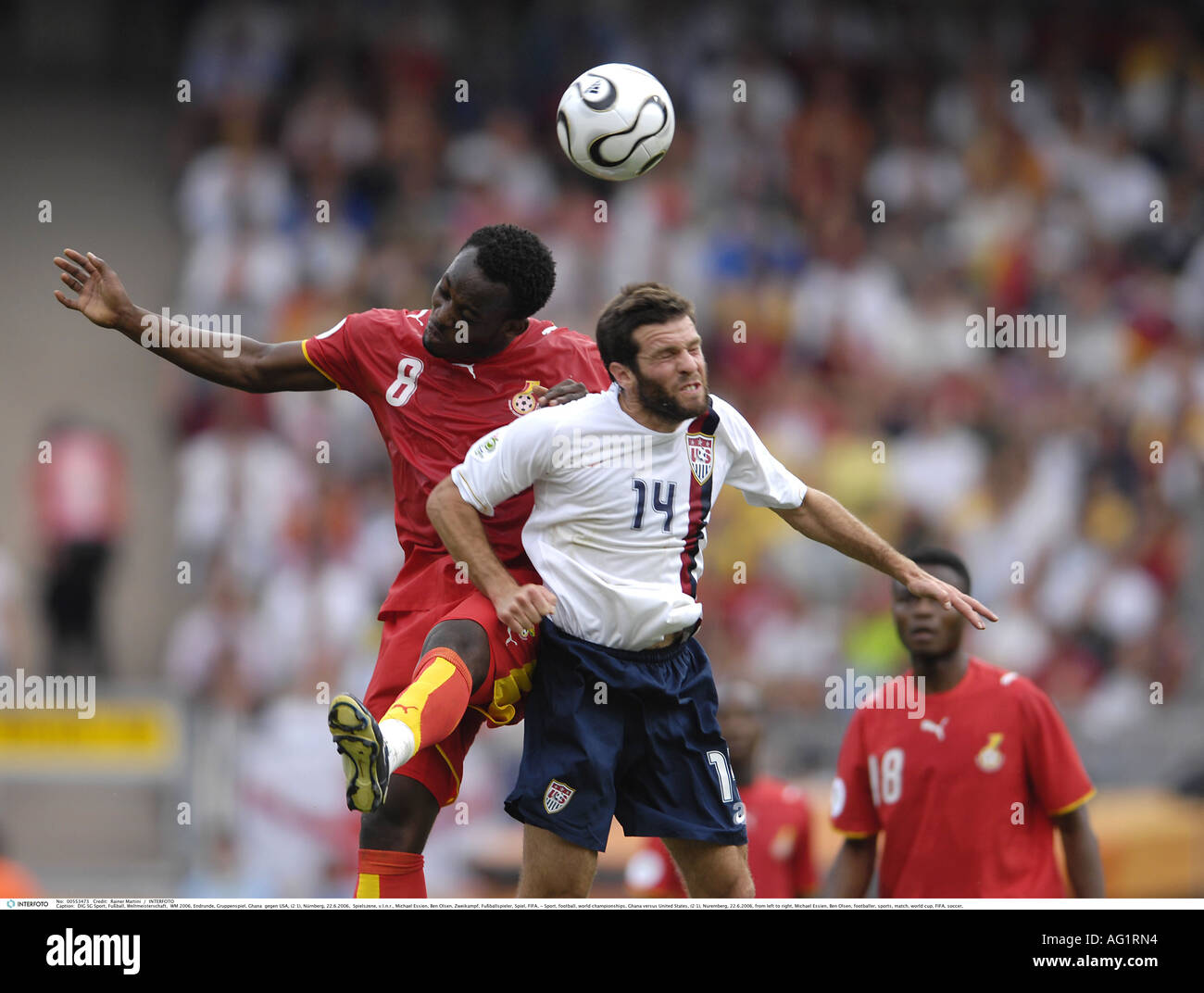 Sport, football, world championships, Ghana versus United States, (2:1), Nuremberg, 22.6.2006, Additional-Rights-Clearance-Info-Not-Available Stock Photo