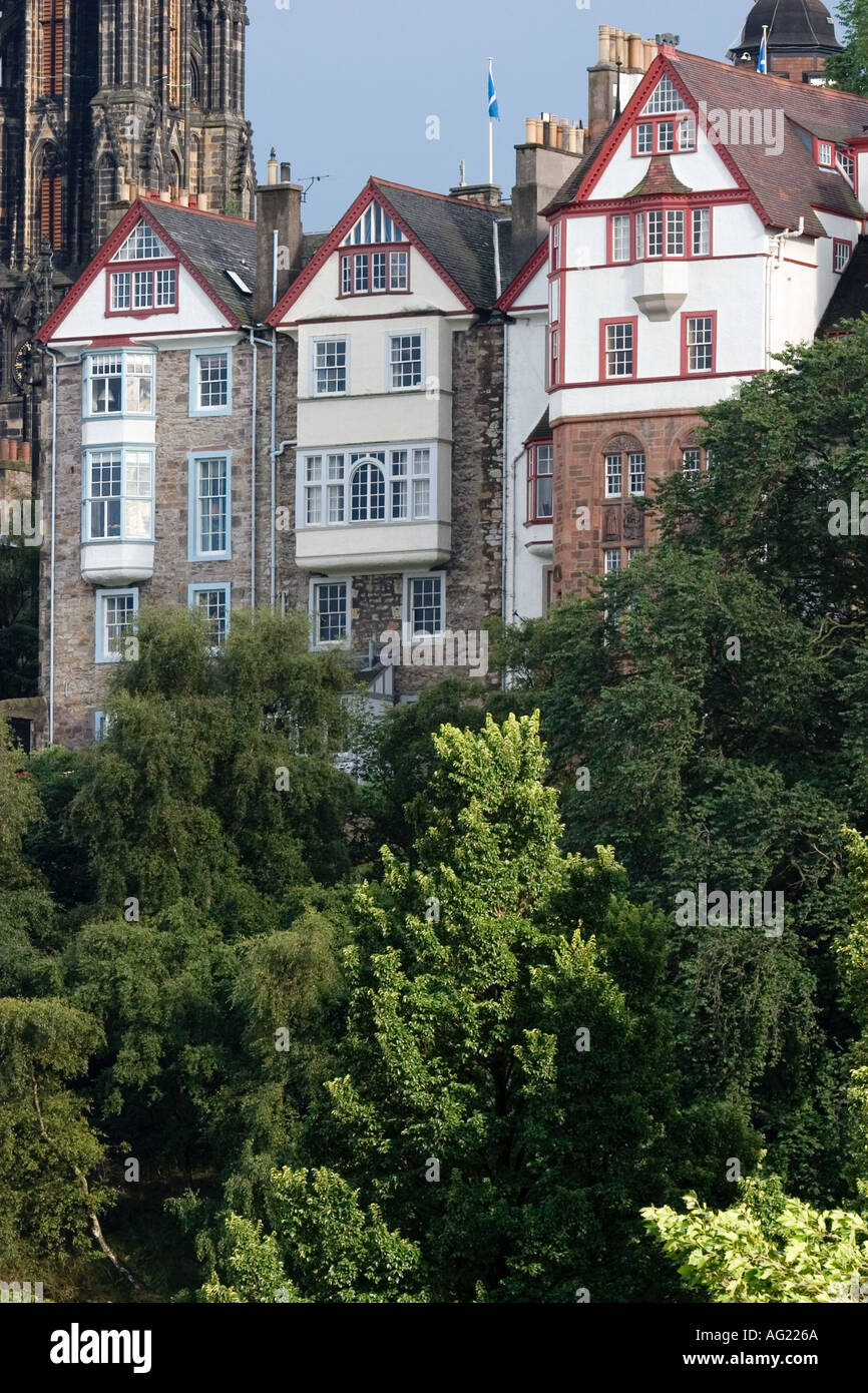 Ramsay Gardens Edinburgh viewed Princes Street Gardens Stock Photo Alamy