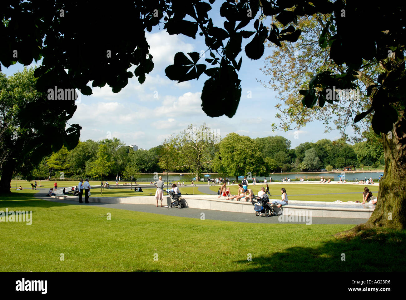 Diana Princess of Wales Memorial Fountain Hyde Park London Stock Photo ...