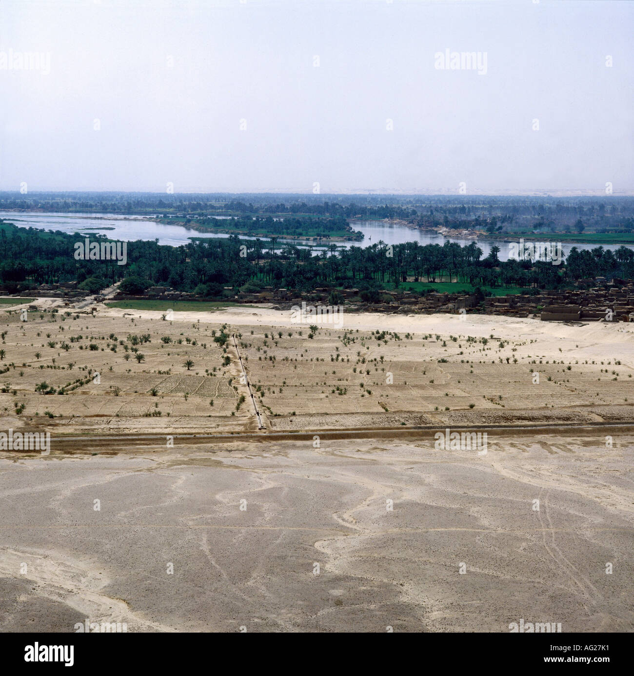 geography / travel, Egypt, agriculture, irrigation, aerial view, Abu