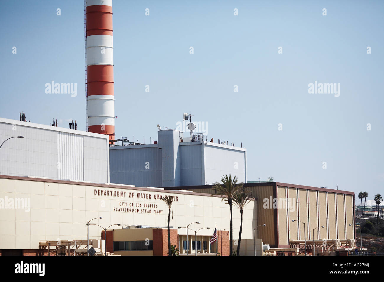 Scattergood Power Plant by Dockweiler State Beach El Segundo, West Los Angeles, California, USA Stock Photo