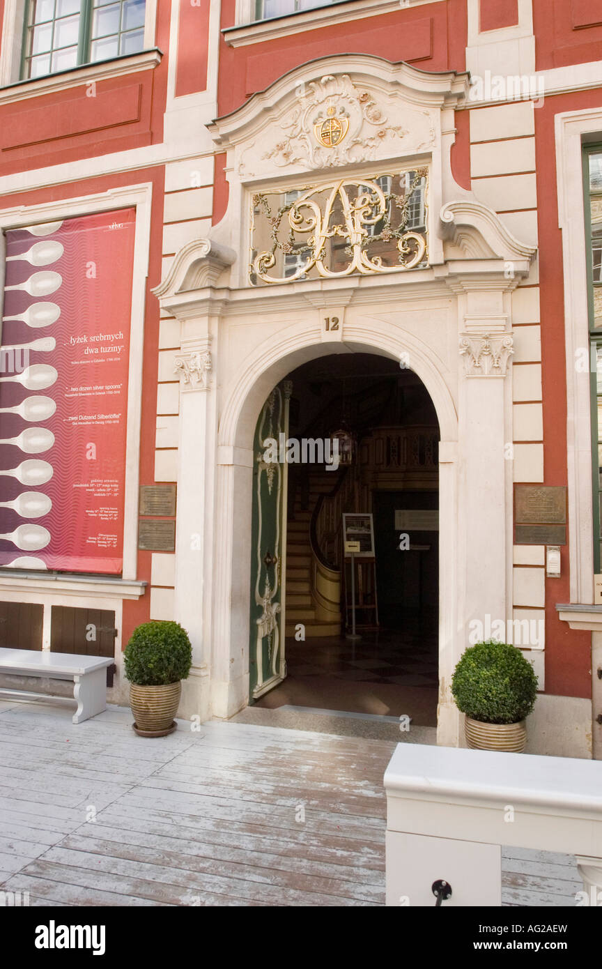 Entrance to Uphagen House on Dluga or Long Street Gdansk Pomorskie Poland Stock Photo