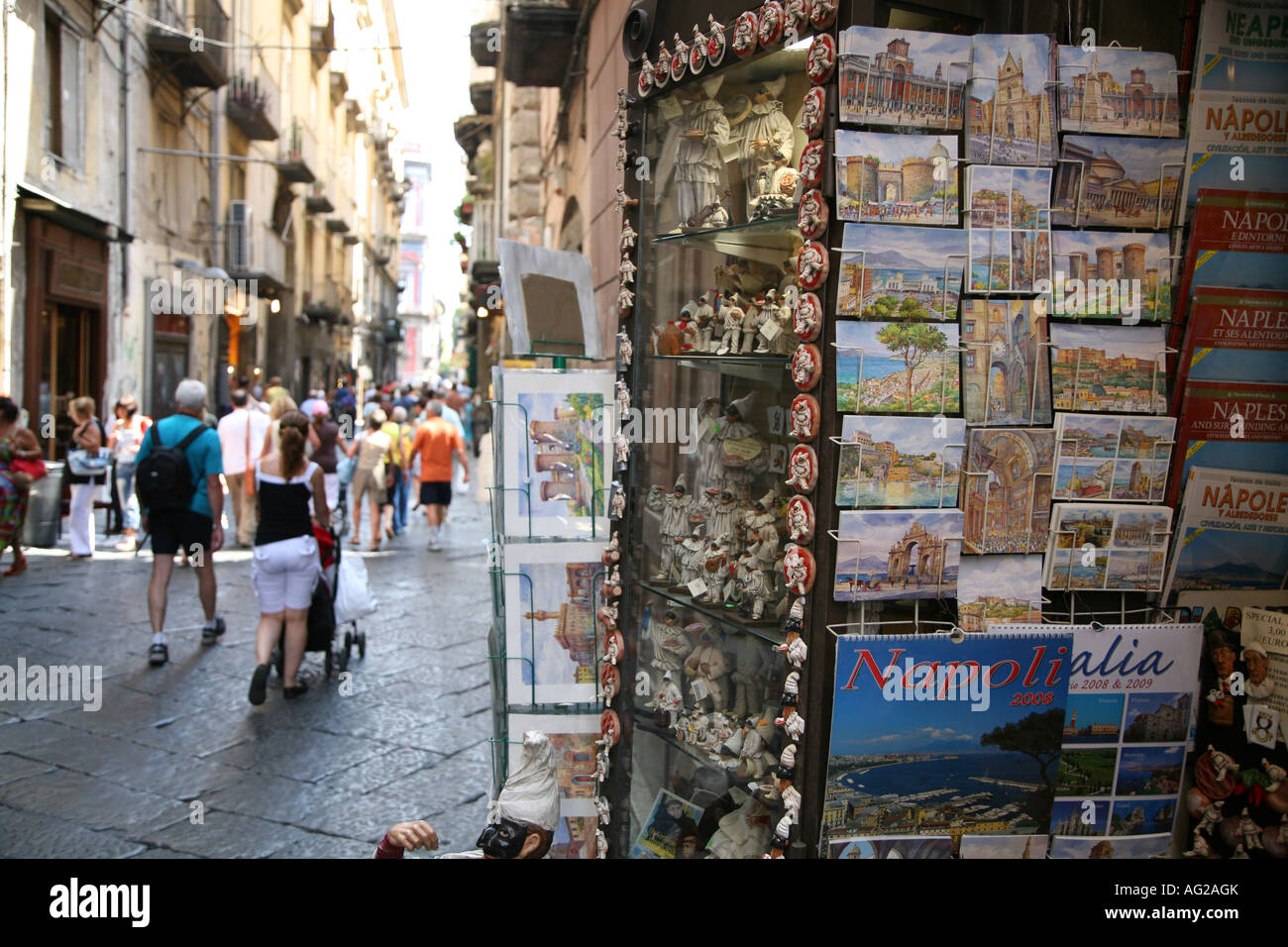 Souvenirs and postcards in the Spacconapoli region of Naples ITALY