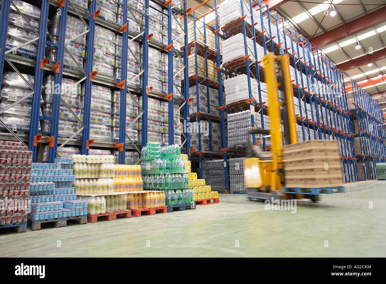 Forklift Driver in Warehouse Stock Photo Alamy