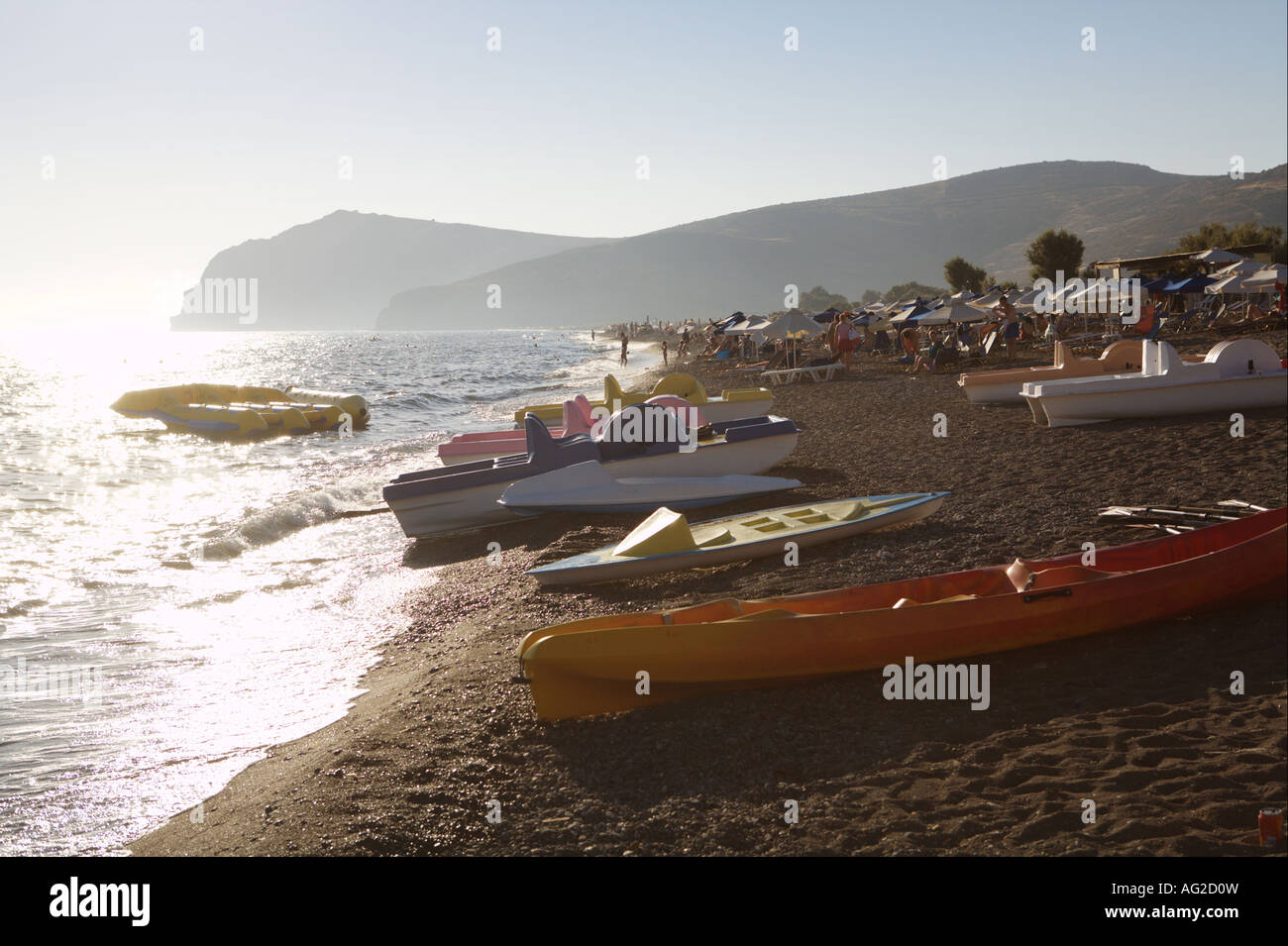 Beach Skala Eressou Island Lesbos Greece Stock Photo