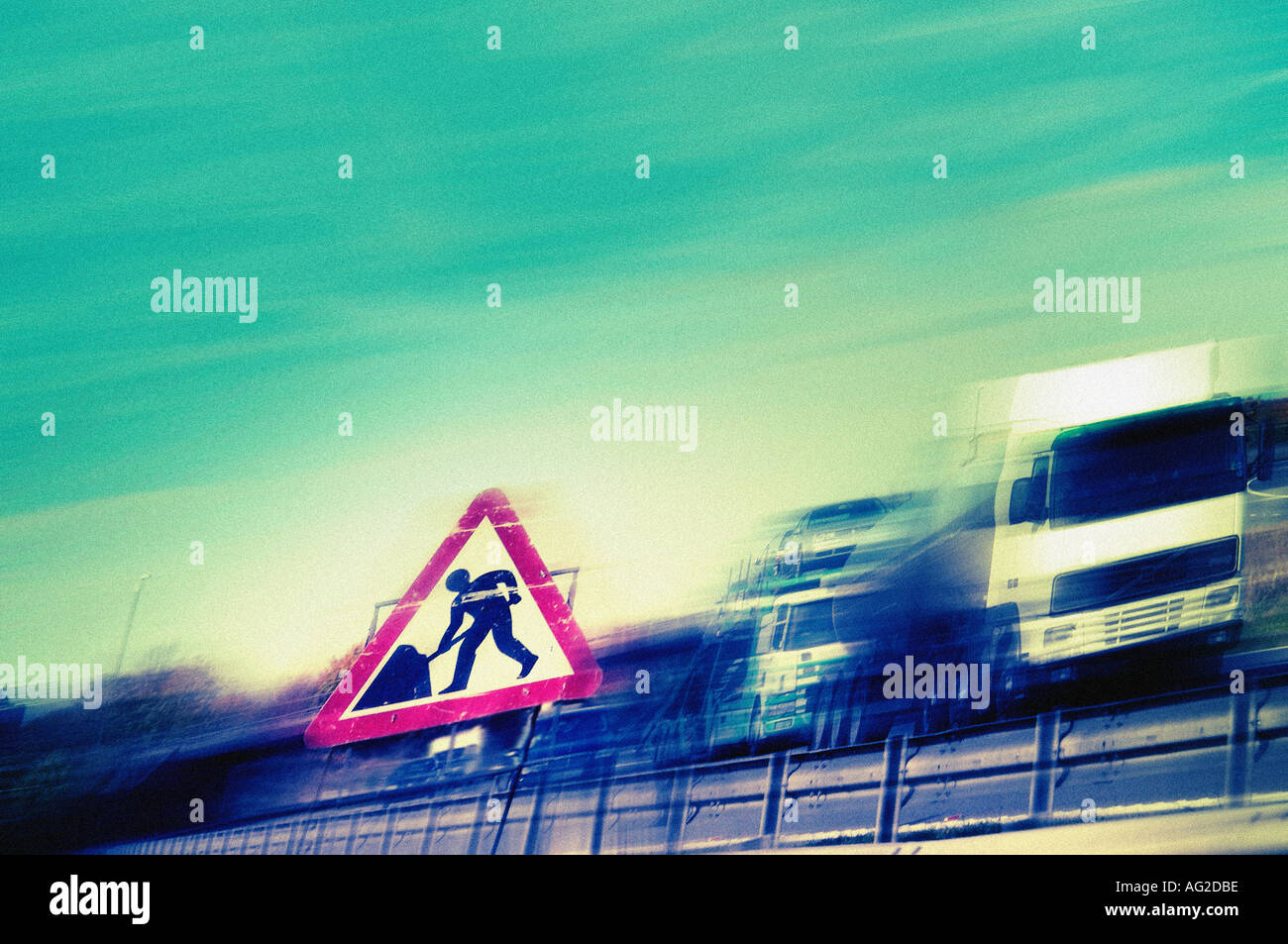 Lorry motorway road sign hi-res stock photography and images - Alamy
