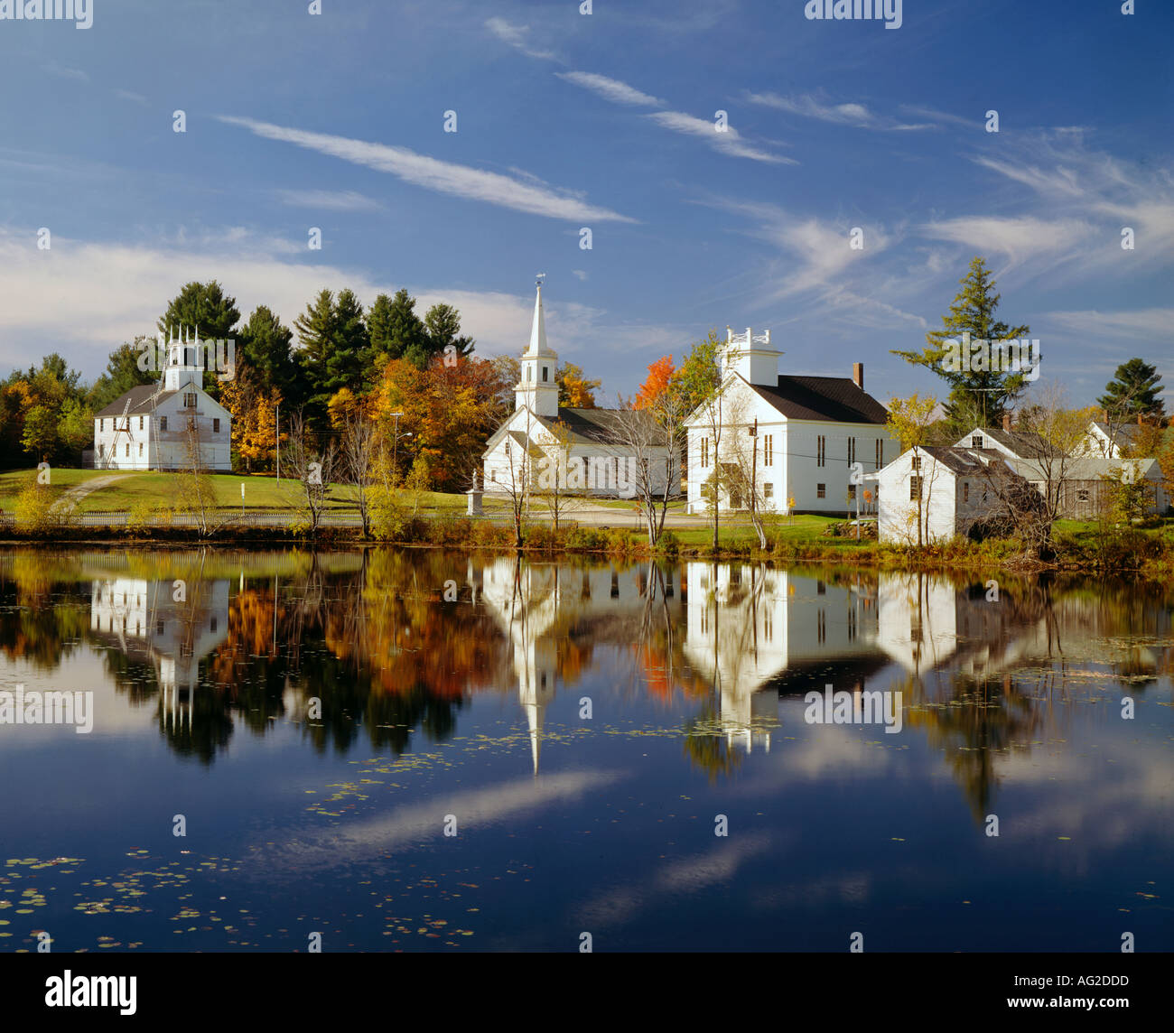 village of Marlow in New Hampshire during fall foliage season