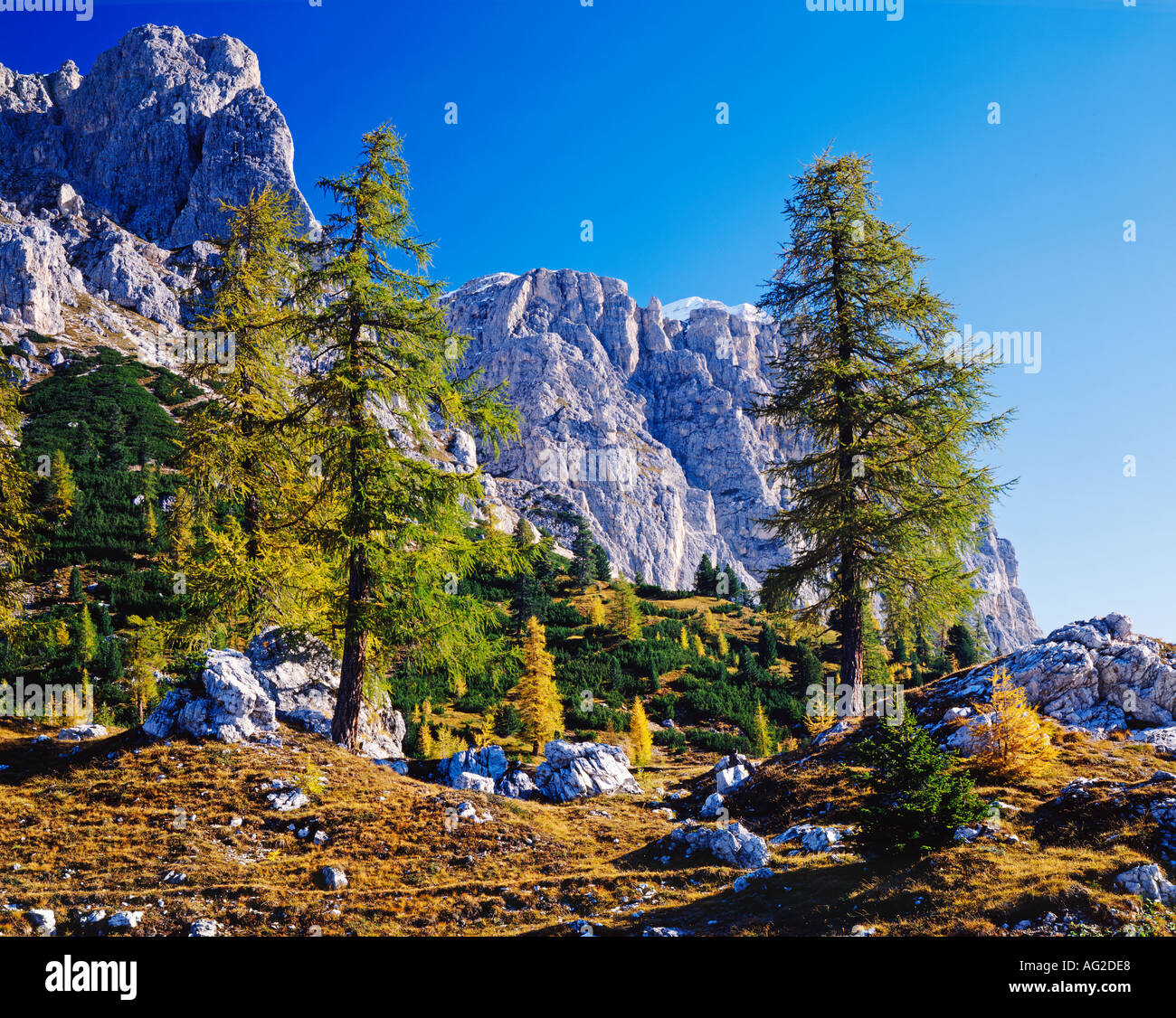 Wilderness area in Dolomite Mountains of Northern Italy Stock Photo