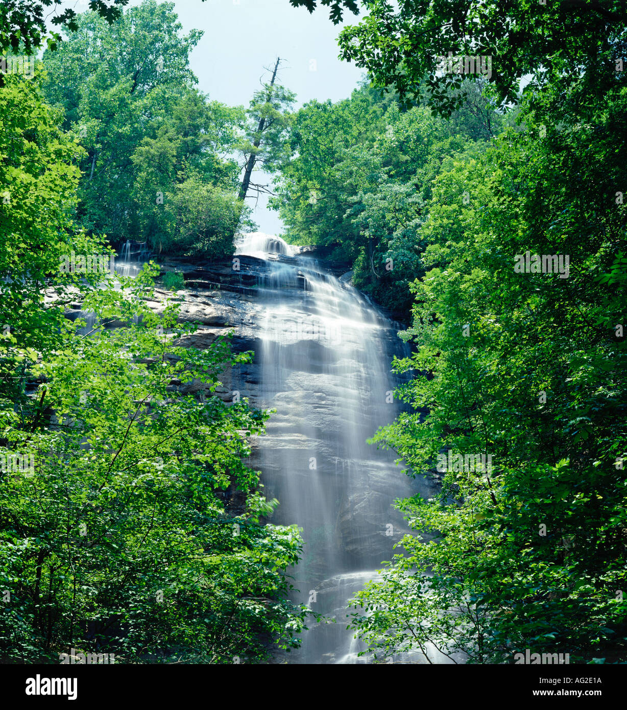 Shunkawaken Falls near Brevard North Carolina USA in springtime Stock Photo