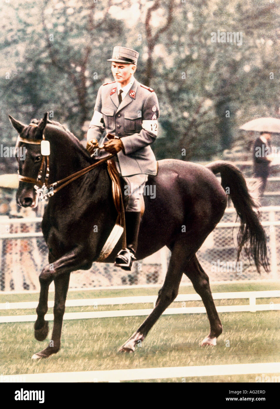 Chammartin, Henri, 30.7.1918 - 30.5.2011, Swiss equestrian, full length, Olympic Games, Tokyo, Japan, 1964, Stock Photo