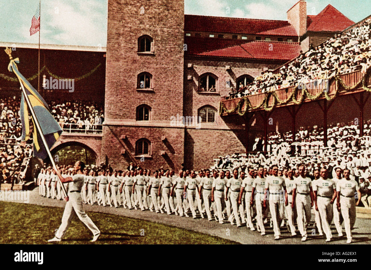 Sports, Olympic Games, opening ceremony, Stockholm, Sweden, 1912, Stock Photo